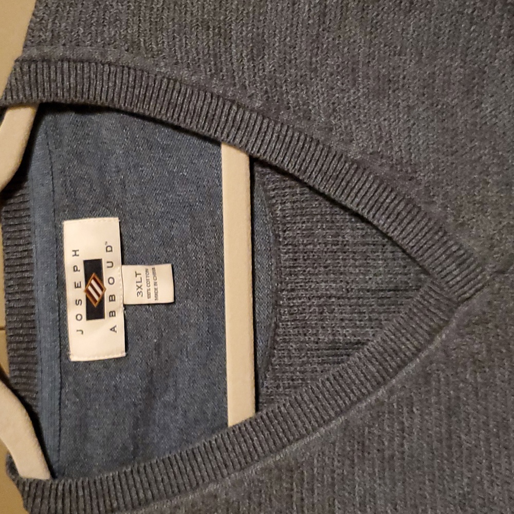 Joseph Abboud V neck sweater. Teal color. 3XLT.